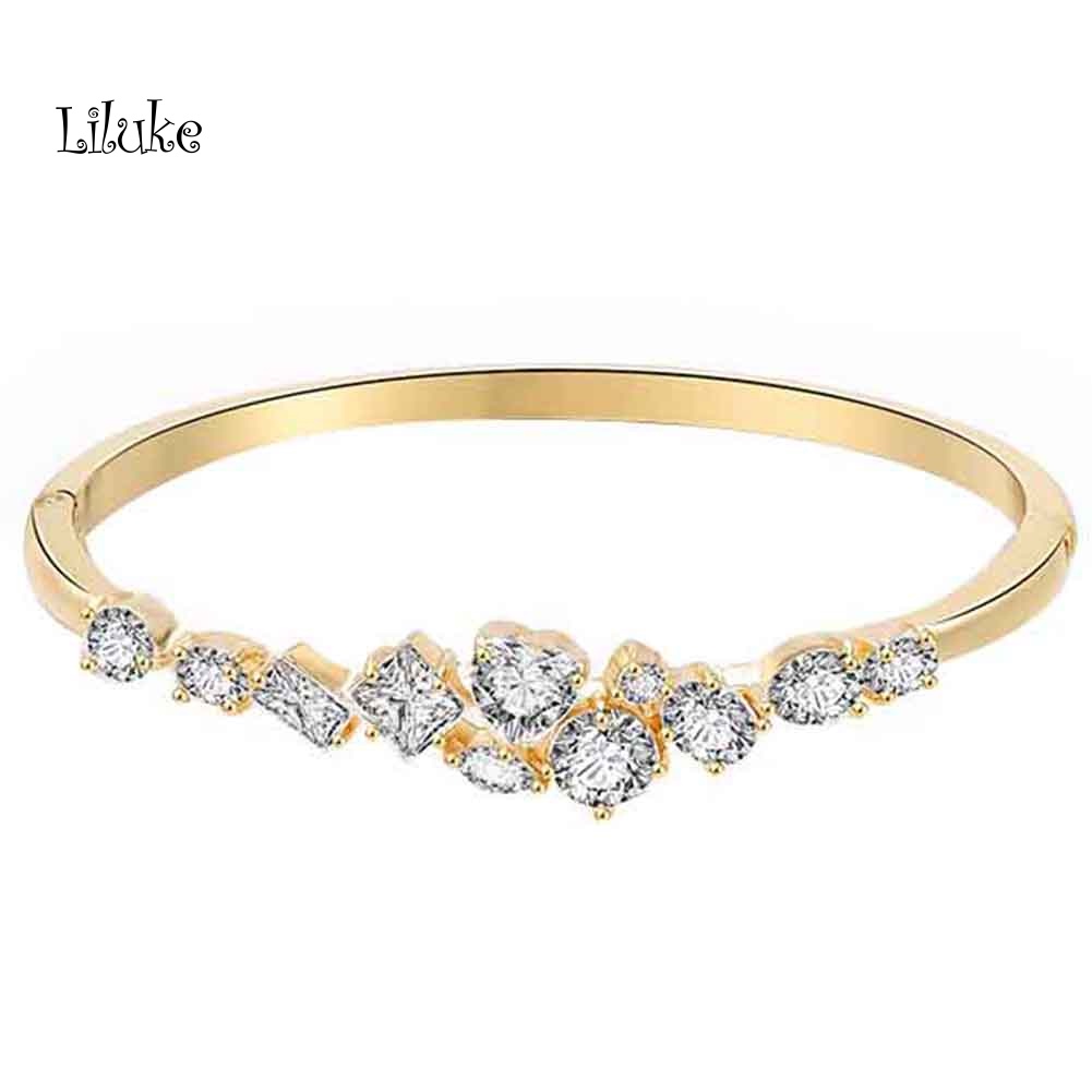 Vòng Tay Hợp Kim Trang Trí Đá Zirconia Thời Trang Cho Nữ