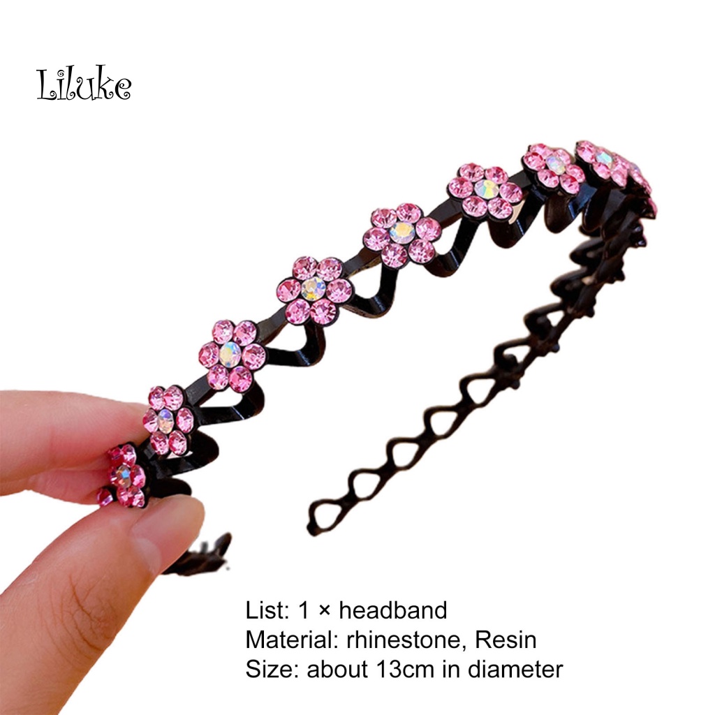 Lk Băng Đô Cài Tóc Trang Trí Hoa Đính Đá Resin Không Trượt Trọng Lượng Nhẹ Dễ Sử Dụng