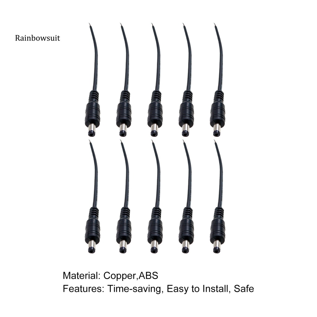 Set 10 Đầu Nối Nguồn DC An Toàn Bền Bỉ Kích Thước 5.5x2.1mm DC Dành Cho TV / Camera