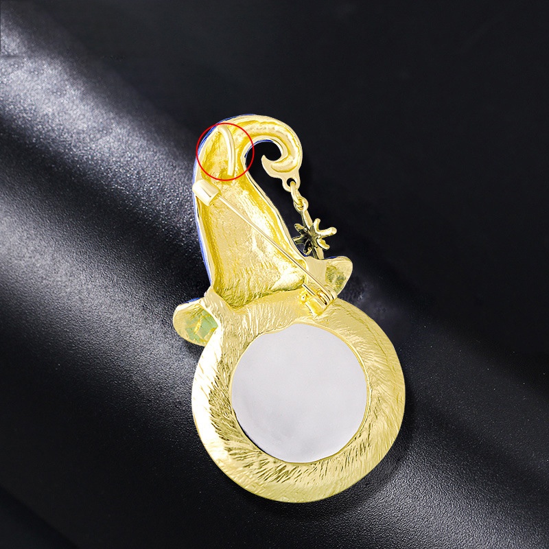 Trâm Cài Áo Hình Chú Hề Đội Mũ Rơm Đính Đá Nhiều Màu Phong Cách Vintage Cho Nữ