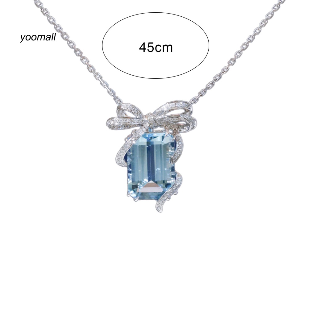 Vòng cổ Mặt Hình Nơ Đính Đá Zircon Lấp Lánh Dễ Phối Đồ Thời Trang Cho Nữ