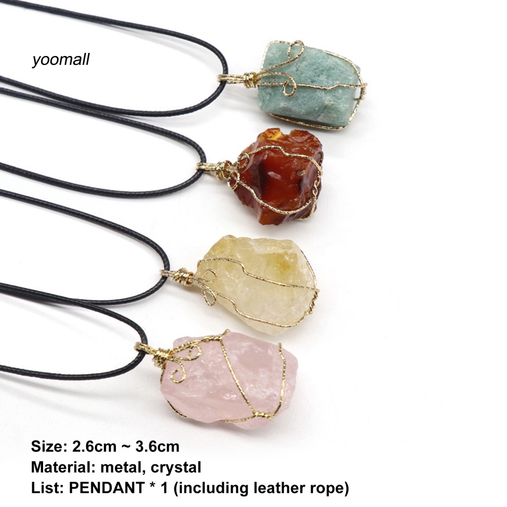 Vòng cổ Mặt Đá Pha Lê Nhân Tạo Màu Sắc Tươi Sáng Dành Cho Nam Và Nữ