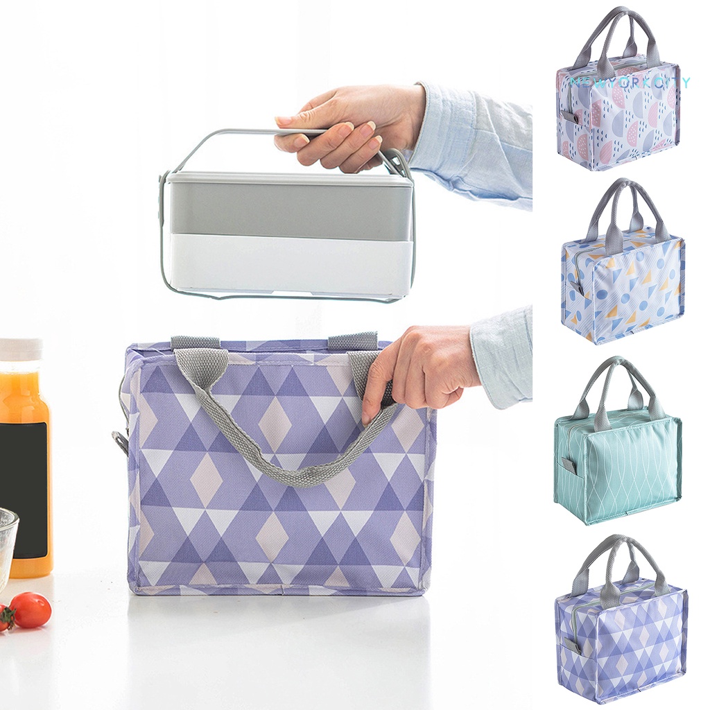 Túi Đựng Cơm Trưa Giữ Nhiệt Cỡ Lớn Bằng Màng Nhôm Chống Thấm Nước Có Khóa Kéo Tiện Dụng Mang Theo Du Lịch Dã Ngoại