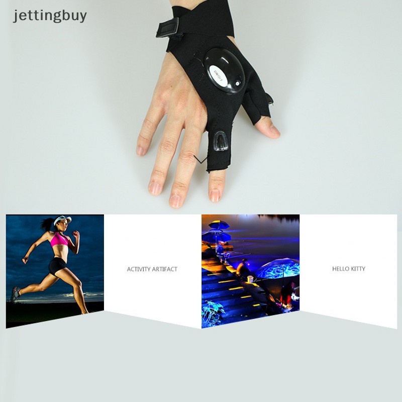 Găng Tay Phản Quang Ánh Sáng Ban Đêm Chống Thấm Nước Với Đèn LED / Cứu Hộ Thiết Thực Bền Không Ngón