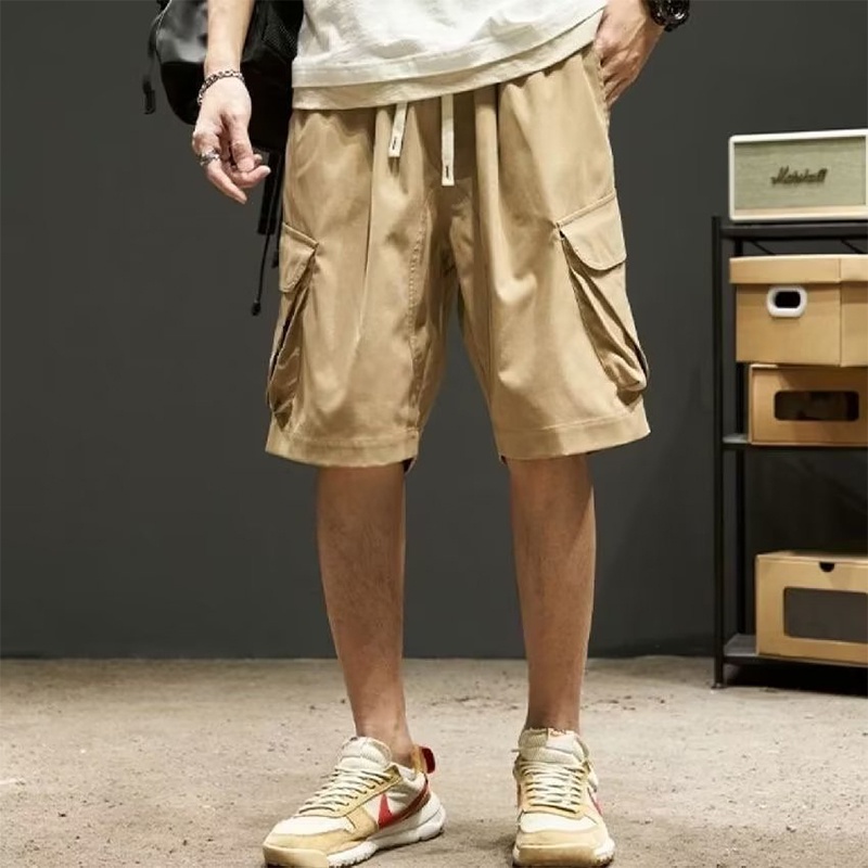 HANLU Hnalu Quần Short Dáng Rộng Phối Túi Thời Trang Công Sở Cao Cấp Cho Nam
