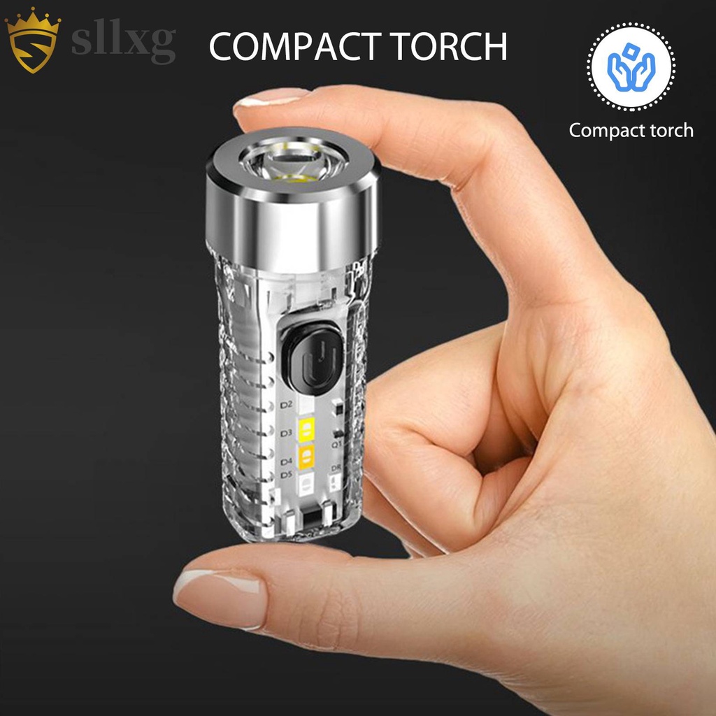 Móc Khóa Đèn Pin Siêu Sáng 8 Chế Độ 3 Mức Độ