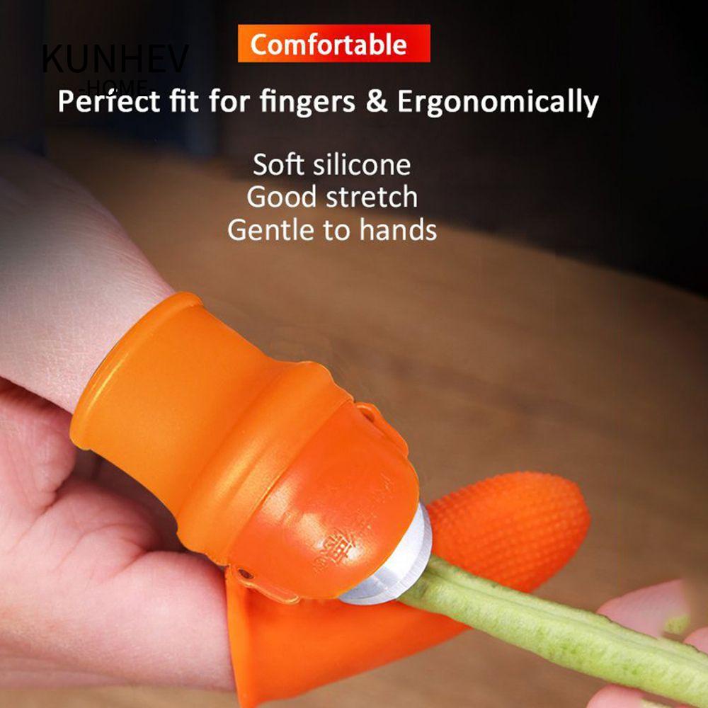 KUNHEV Bộ 2 / 6 Găng Tay Silicone Đeo Ngón Cái Cắt Trái Cây Và Rau Củ