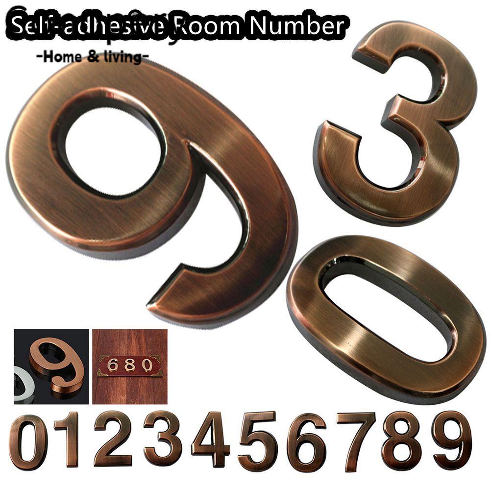 Conopery CONOPERY Chữ số dán đánh dấu số phòng bằng nhựa ABS màu đồng