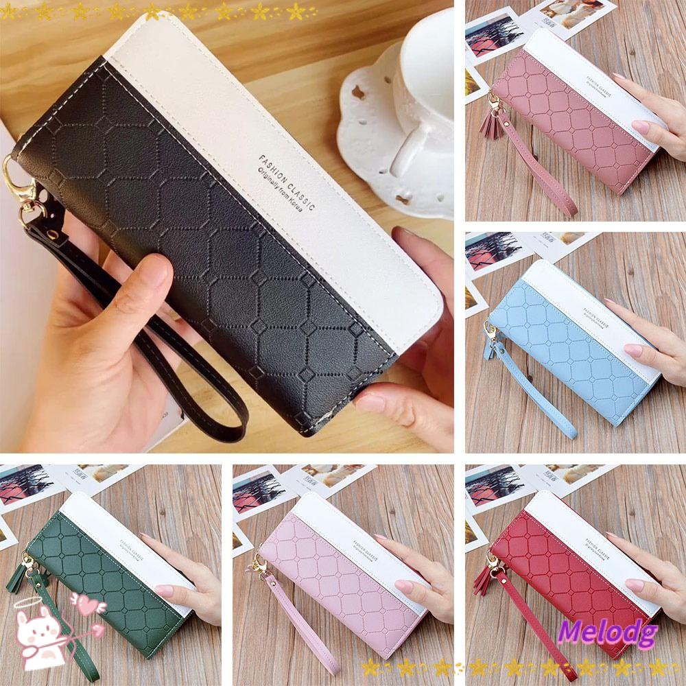 MELODG Ví Nhiều Ngăn Có Khóa Kéo Đa Năng Tiện Dụng Cho Nữ