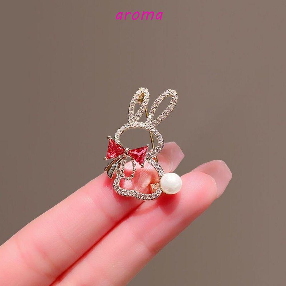 Ghim Cài Áo Hình Thỏ Cà Rốt Nơ Dễ Thương Tinh Tế Cho Nữ|Phụ Kiện Quần Áo Bằng Hợp Kim Chất Lượng