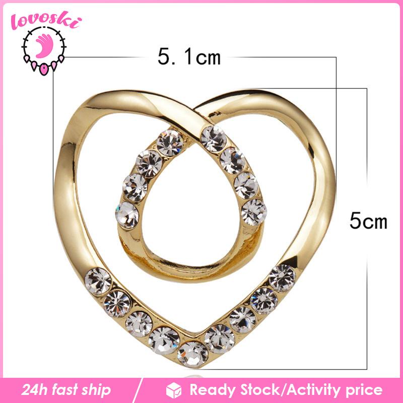 Kẹp Khăn Quàng Cổ Hình Trái Tim Bằng Kim Loại