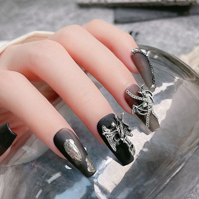 ⚝⚝Richh Set 10 Phụ Kiện Trang Trí Móng 3D Phong Cách Vintage