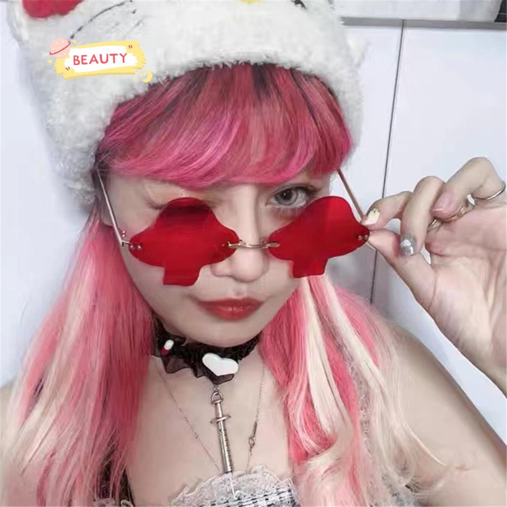 Kính Mát Trong Suốt Không Viền Phong Cách Halloween Cho Nữ