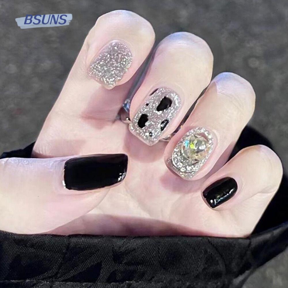 Bộ Móng Tay Giả Đầu Tròn Có Thể Tháo Rời Che Phủ Toàn Diện Phong Cách Pháp Cho Nữ