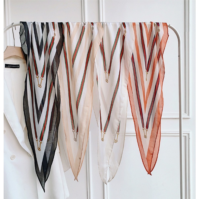 Hàng Mới Về Khăn Quàng Cổ Lụa In Họa Tiết Kim Cương Thời Trang Xuân Thu Trang Trí Thanh Lịch Dành Cho Nữ