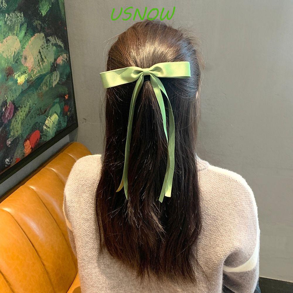 USNOW Kẹp Tóc Nơ Tua Rua Dài Phong Cách Harajuku Hàn Quốc Ngọt Ngào Cho Nữ