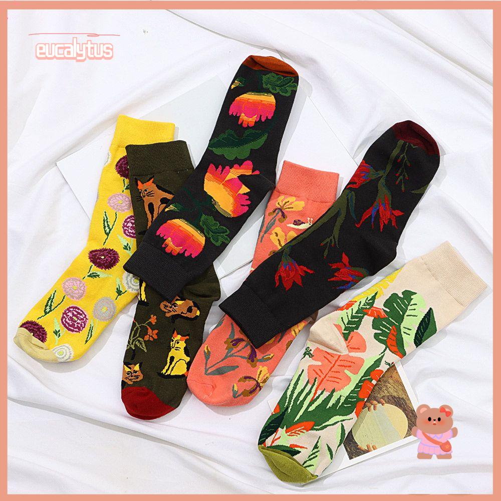 Eutus Vớ Ống Họa Tiết Hoa Thời Trang Thường Ngày Cho Nữ