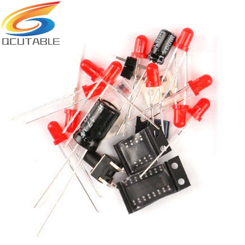 Bộ Bảng Mạch Điện Tử CD4017 NE555 Tự Xoay Có Đèn LED