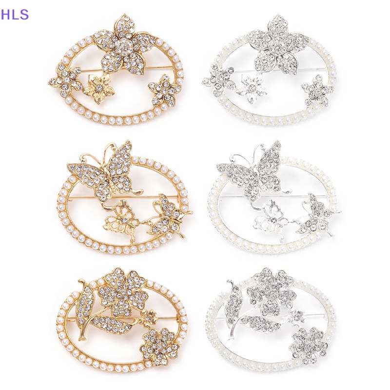 Ghim Cài Áo Hình Tròn Đính Ngọc Trai / Bướm Thời Trang Chống Ánh Sáng