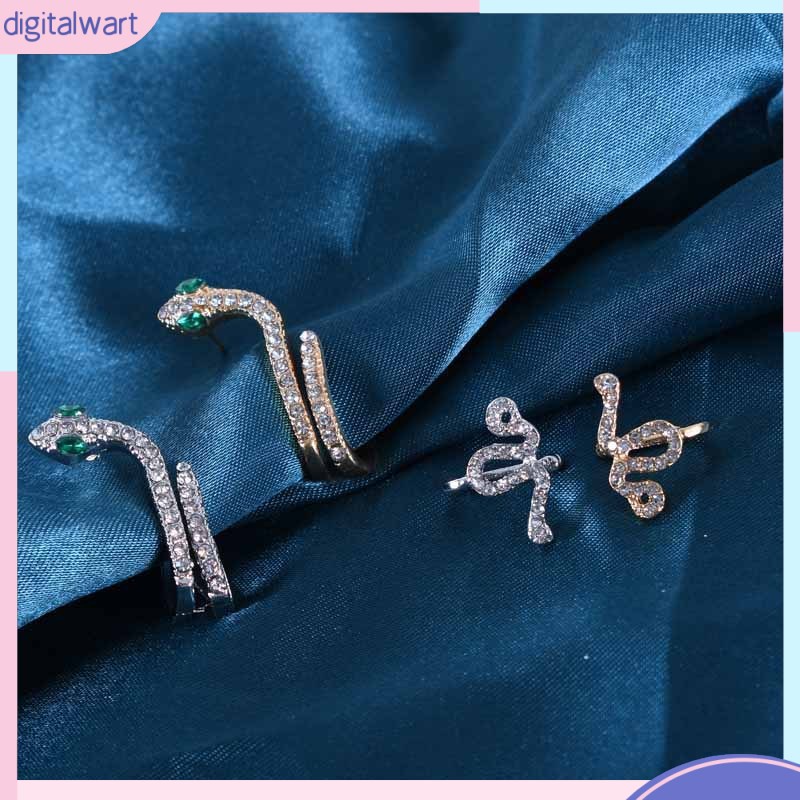 [DG] Bông Tai Hình Rắn Đính Đá Zircon Vàng Phong Cách Lạnh Retro Hợp Thời Trang