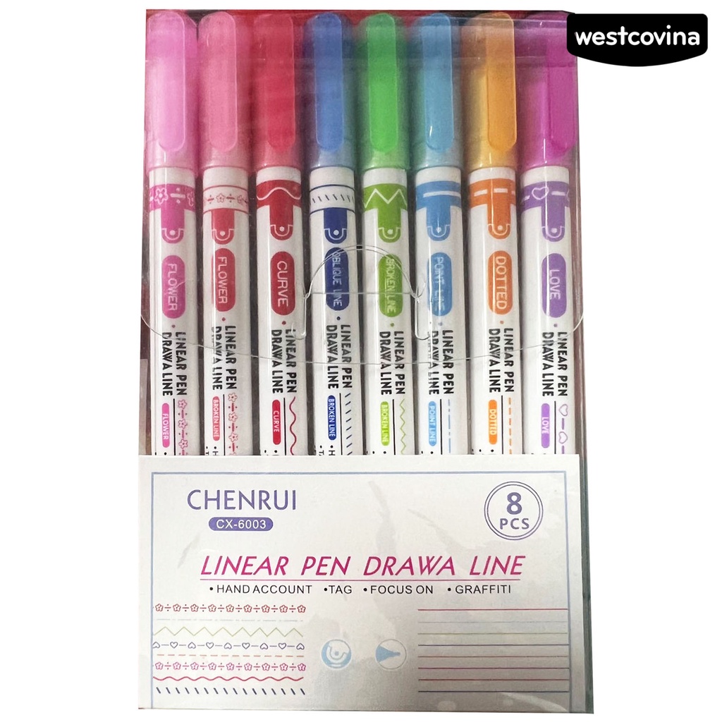 [WSTN]✎Set 8 Bút Kẻ Mắt Hai Đầu Khô Nhanh Đa Năng