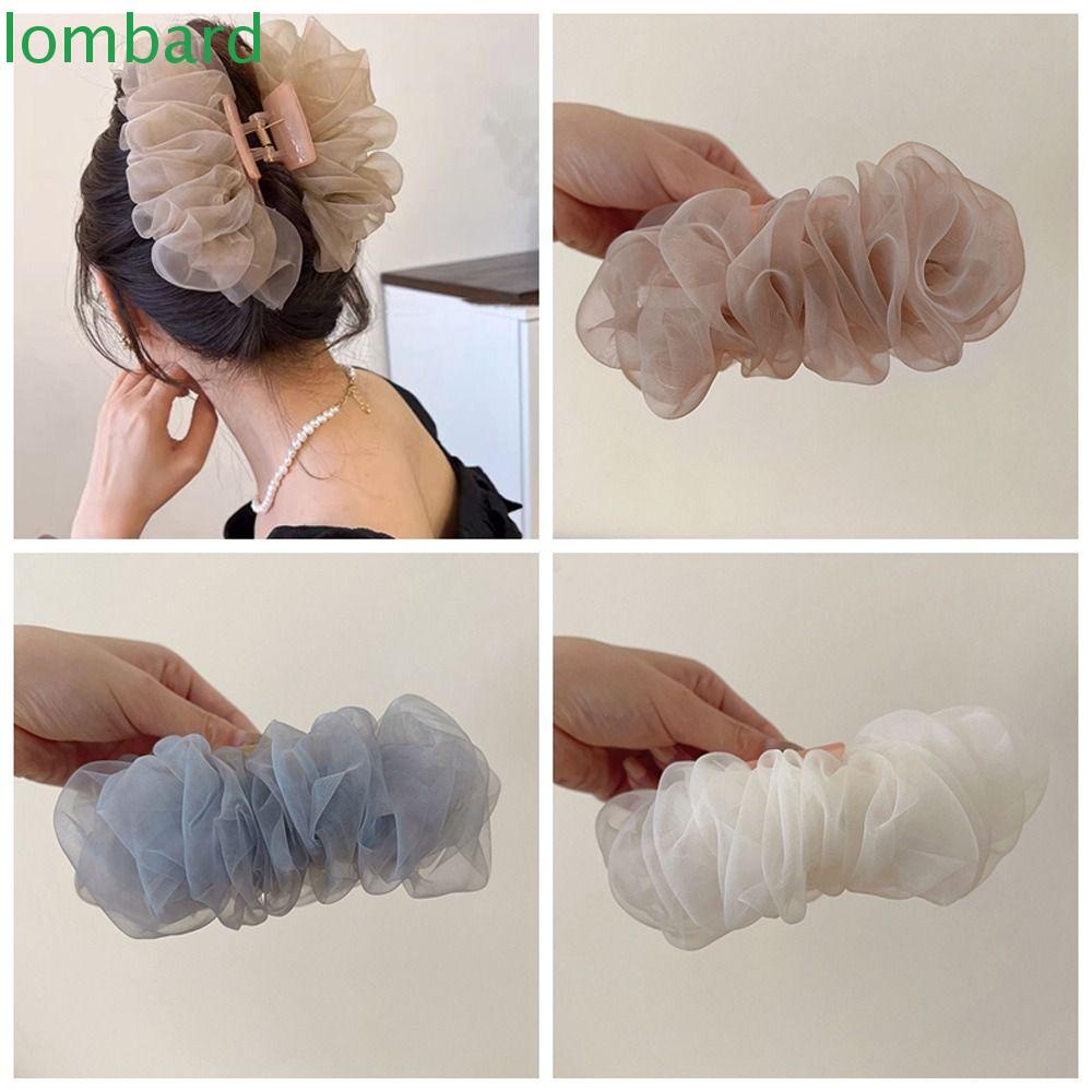 Kẹp Tóc Nơ Vải Tuyn Lưới Cỡ Lớn Thời Trang Cho Nữ