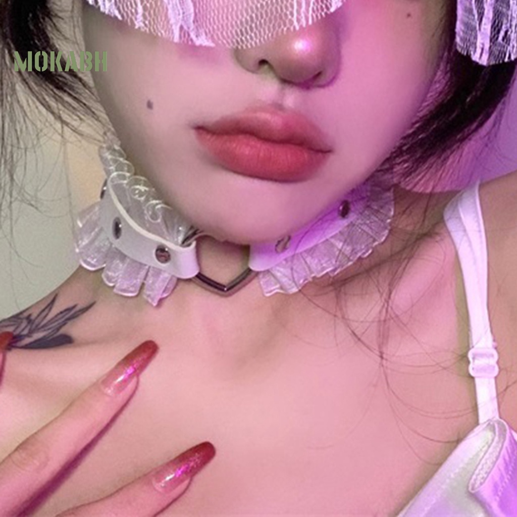 Vòng Cổ Choker Da Giả Đính Đinh Tán Phong Cách Harajuku Punk Cho Nữ
