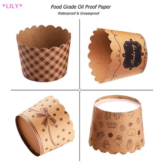 Lily 50 cái cốc Giấy Cupcake Khuôn Bánh Muffin Lót cupcake cốc nướng bánh uuu