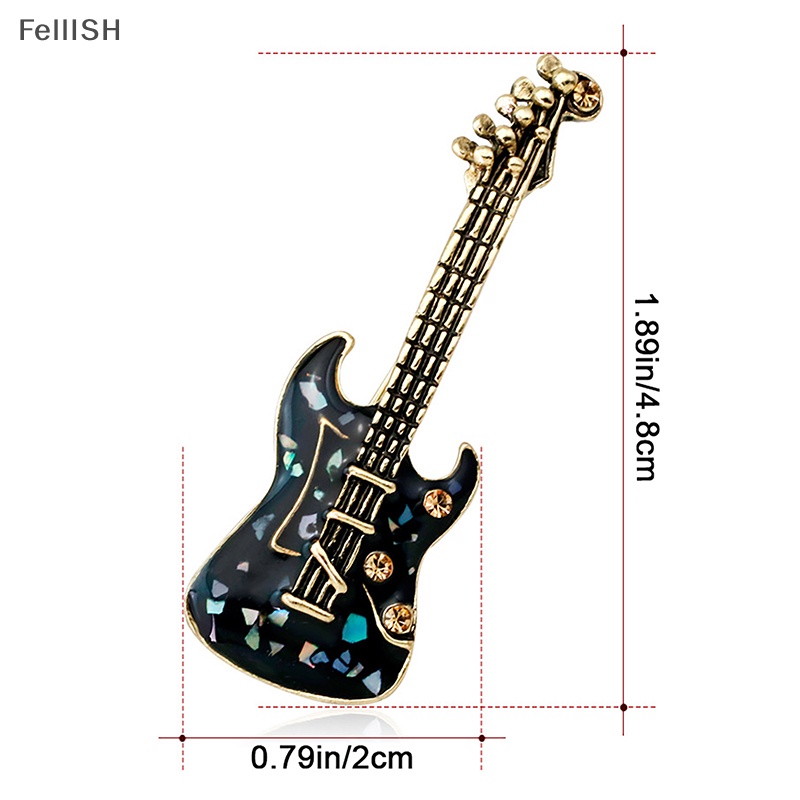 Ghim Cài Áo Hình Đàn Ghita Tráng Men Độc Đáo 439br