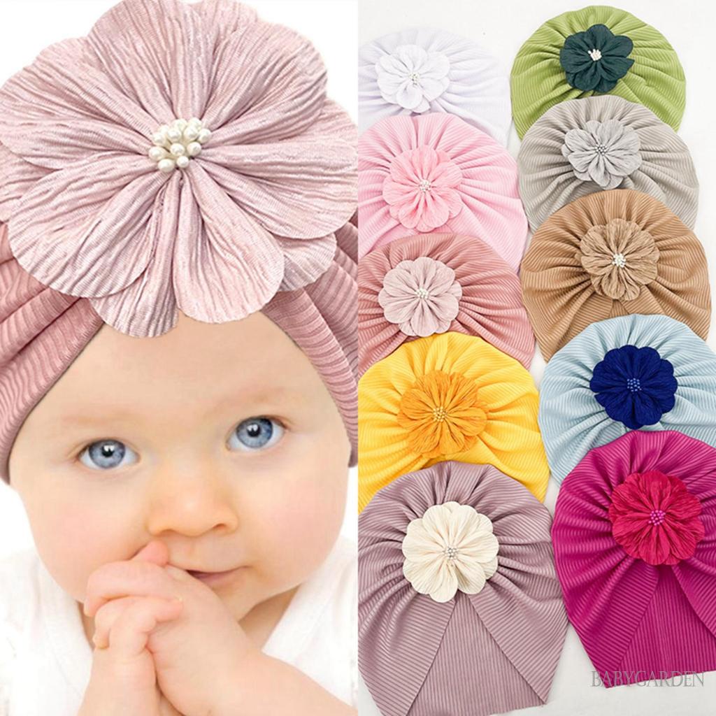 / / Mũ Trùm Đầu Turban Thắt Nút Hoa Lớn Dễ Thương Cho Bé