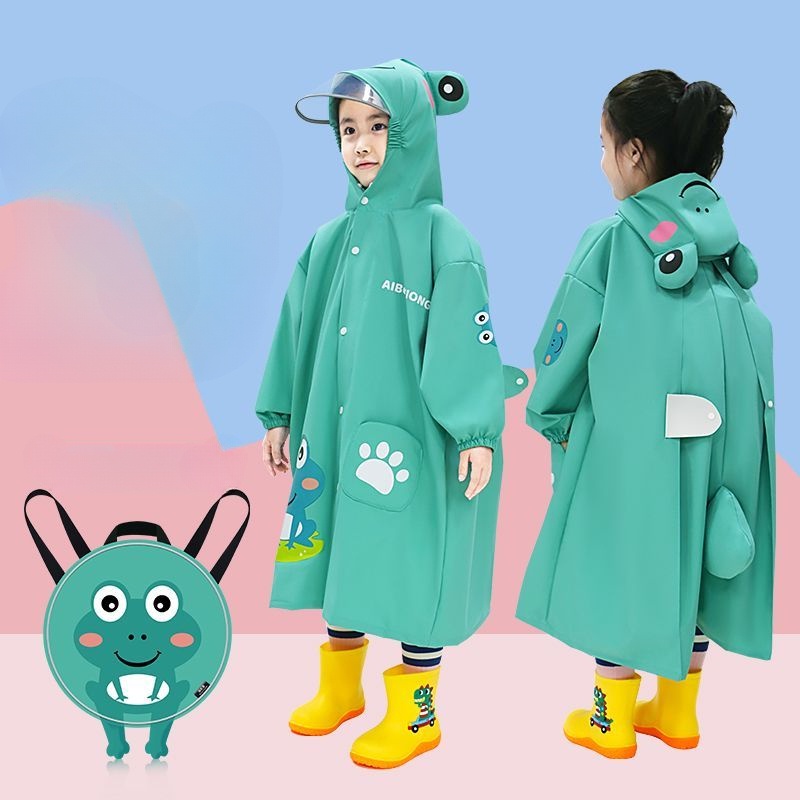Áo Mưa Dày Dặn Chống Thấm Nước Họa Tiết Hoạt Hình Dễ Thương Cho Bé