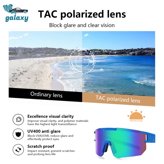 Galaxy Kính Mát Phân Cực Chống Tia Uv Chống Gió Dùng Chạy Xe Ngoài Trời Cho Nam Và Nữ