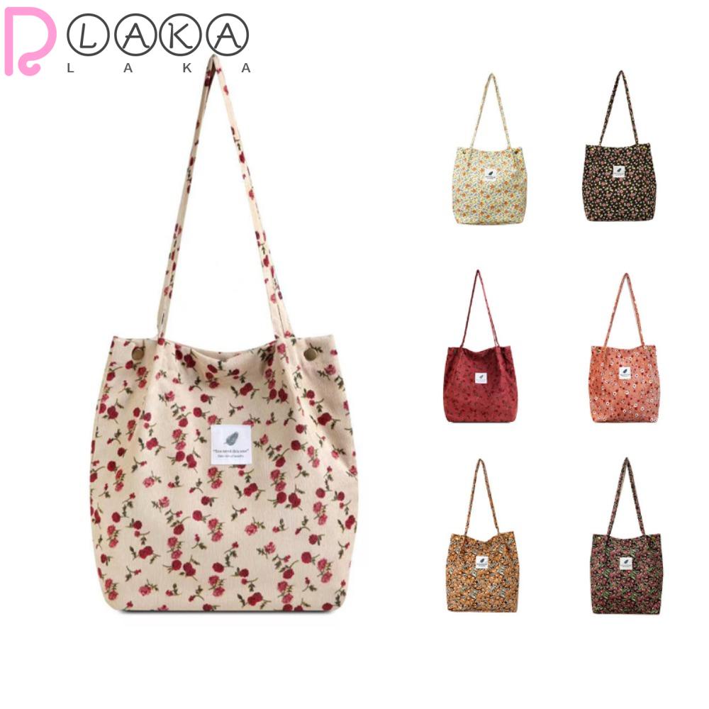 LAKAMIER Túi Xách Vải Canvas In Họa Tiết Đa Dạng Hợp Thời Trang