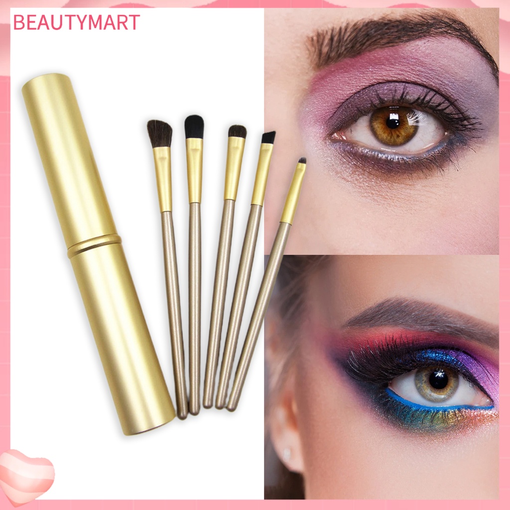 Set 5 Cọ Trang Điểm beautymart Thiết Kế Ống Nhôm Tiện Dụng