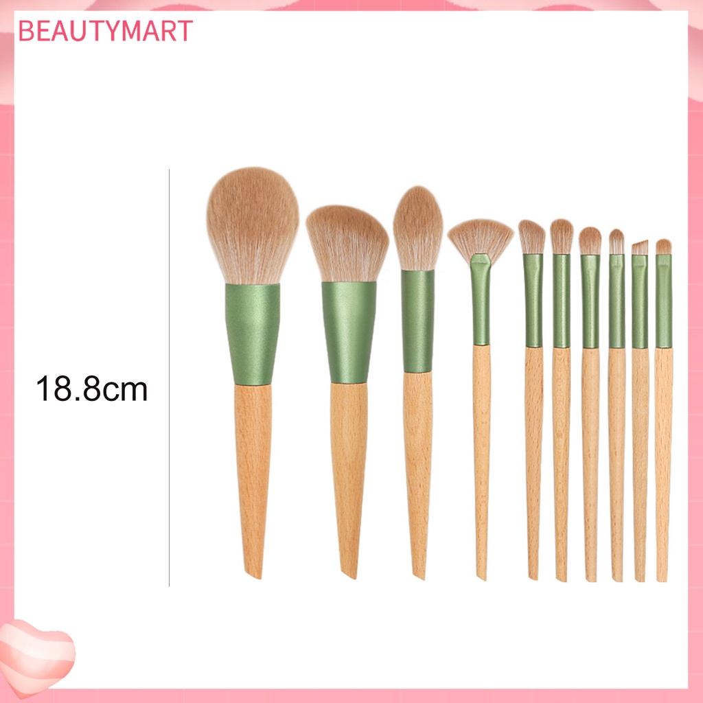 Bộ 10 Cọ Trang Điểm Sợi Nhân Tạo Chống Bụi Dễ Dàng Làm Đẹp