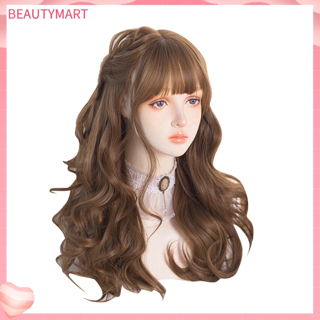 1 Bộ Tóc Giả Dài Xoăn Mượt Mà Không Vón Cục Che Phủ Toàn Diện Dành Cho Nữ