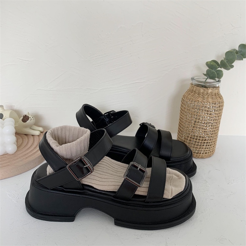 FEIJIANU dép sandal nữ dép đế cao đi biển Giày nữ Sandal quai hậu Cao Cấp bánh mì Thoải Mái Xinh Xắn 062601