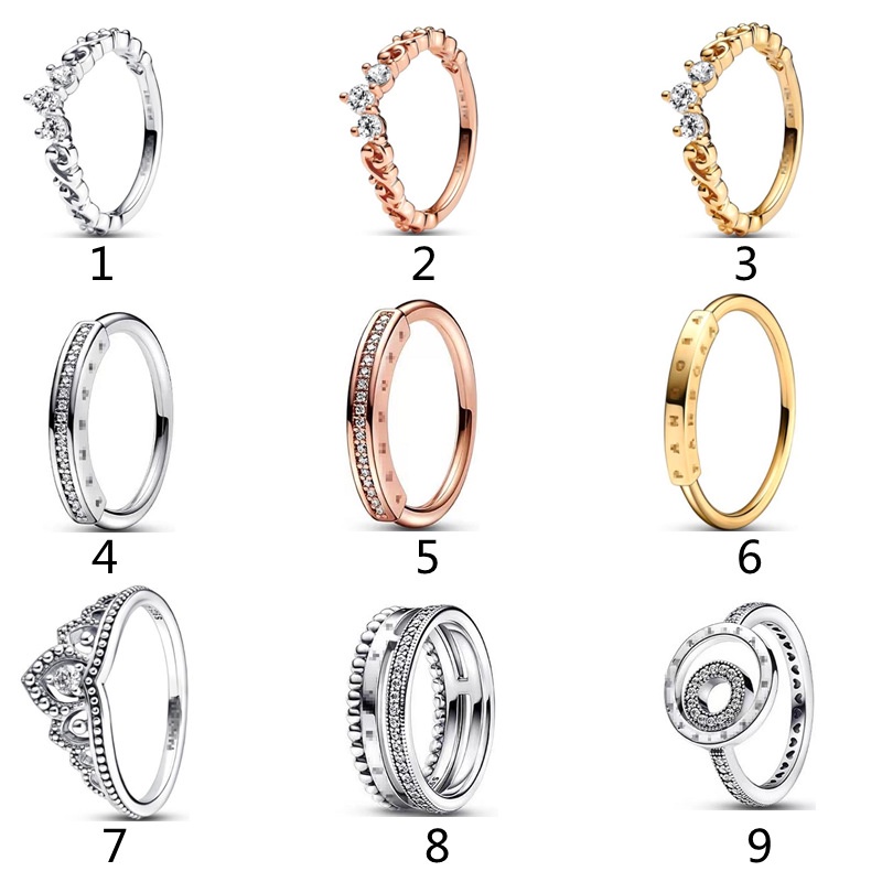 Nhẫn Cưới Bạc 925Pandora Có Chữ Ký Logo Cho Nữ