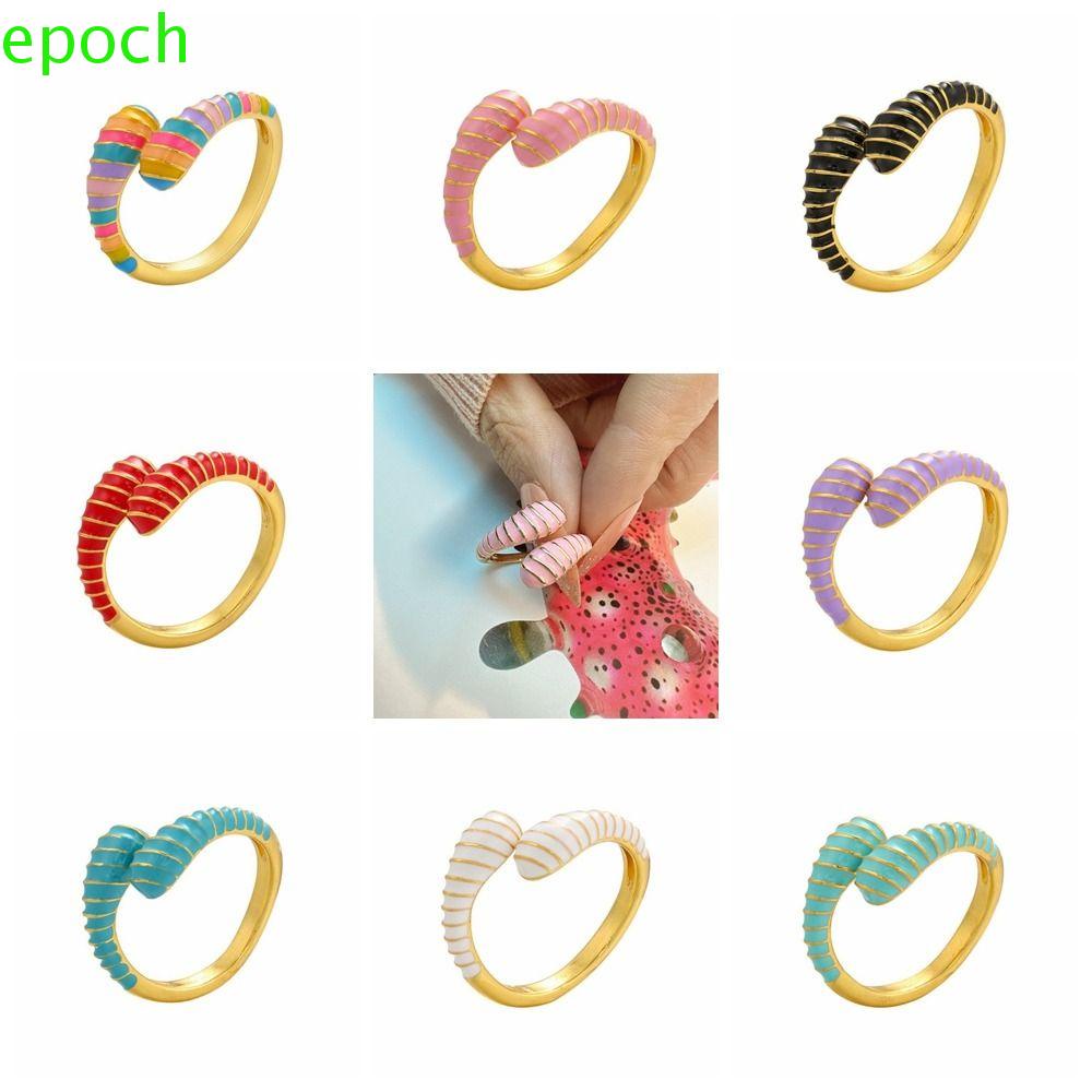 Epoch Nhẫn Resin Màu Kẹo Ngọt Thiết Kế Không Đồng Đều Phong Cách Hàn Quốc