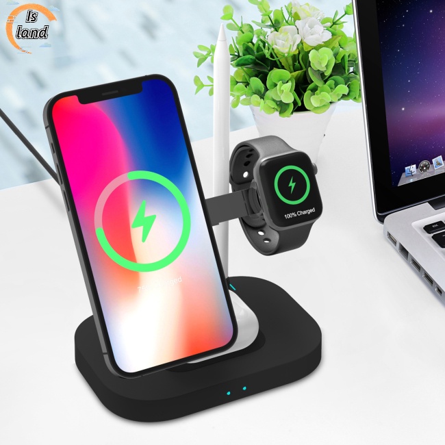Đế Sạc Nhanh Không Dây Từ Tính 4 Trong 1 Cho Điện Thoại / Đồng Hồ / stylus / Tai Nghe