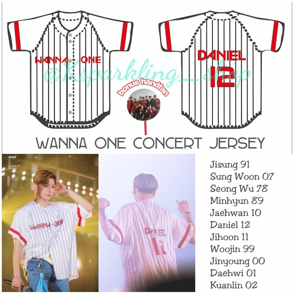 Áo Bóng Chày In Chữ wanna one 4xl 4xl