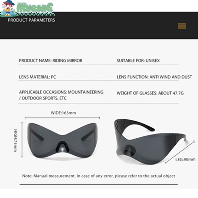 1 Đôi Kính Mát Chống Tia Uv400 Y2k Cho Nam