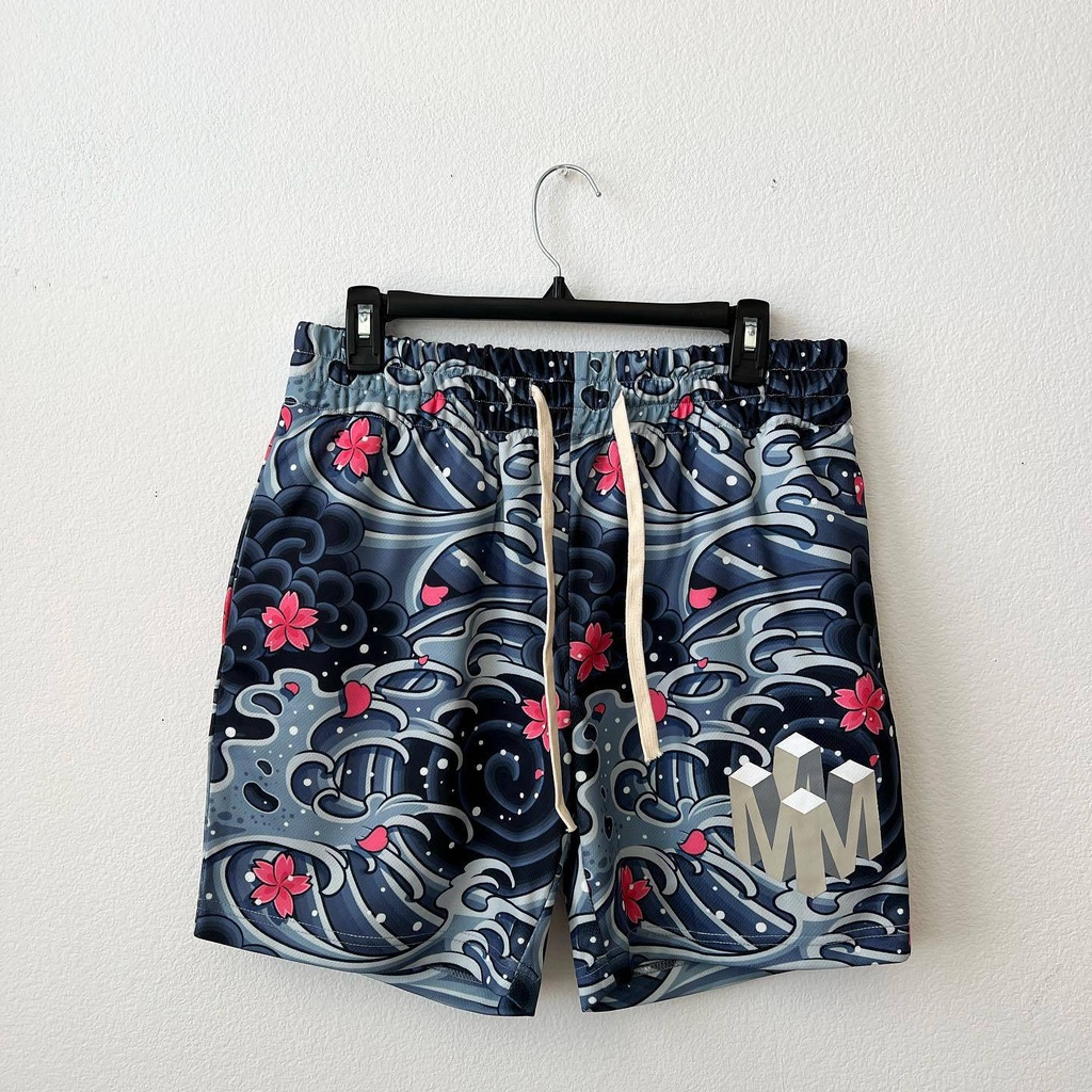 Quần Short Thể Thao Phối Lưới Thoáng Khí Thời Trang Đường Phố Cho Nam