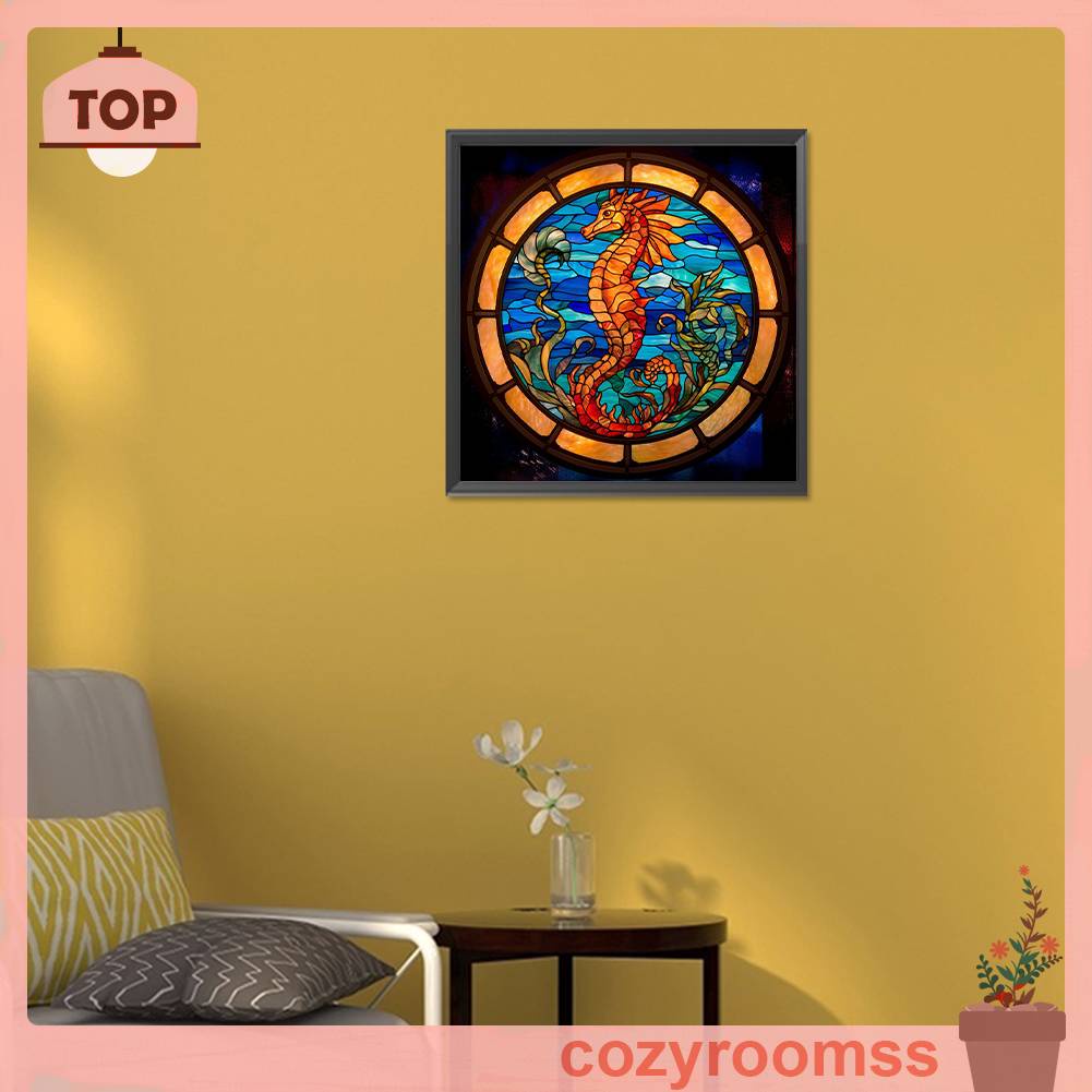 Tranh Đính Đá Kim Cương Toàn Bộ 5D DIY Hình Vẽ Cá Ngựa