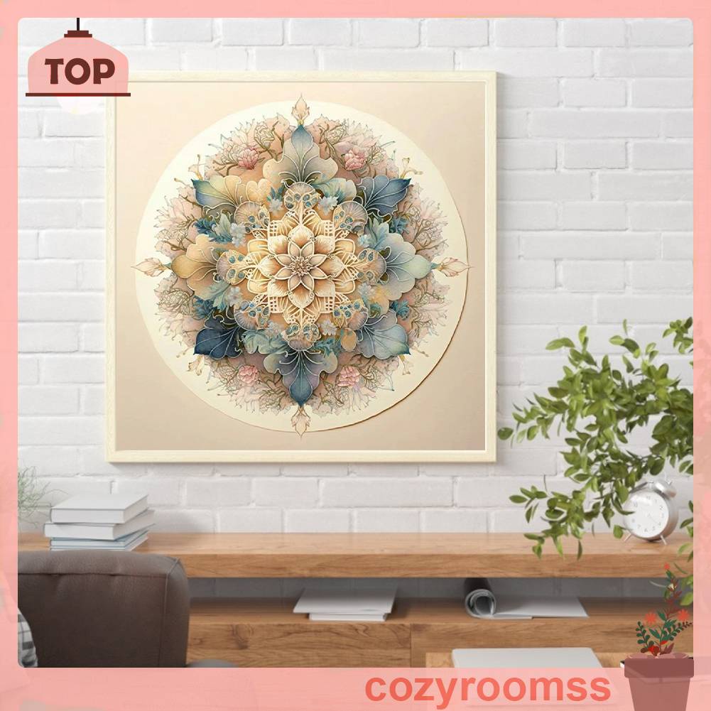 Bộ Tranh Đính Đá 5D Họa Tiết Hoa Văn Mandala Độc Đáo DIY Dùng Trang Trí Nhà Cửa