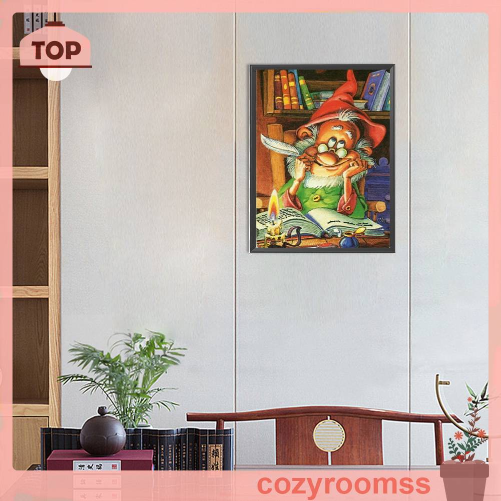 Tranh Đính Đá Kim Cương Toàn Bộ 5D DIY Hình Vẽ Ông Già Dùng Trang Trí Nhà