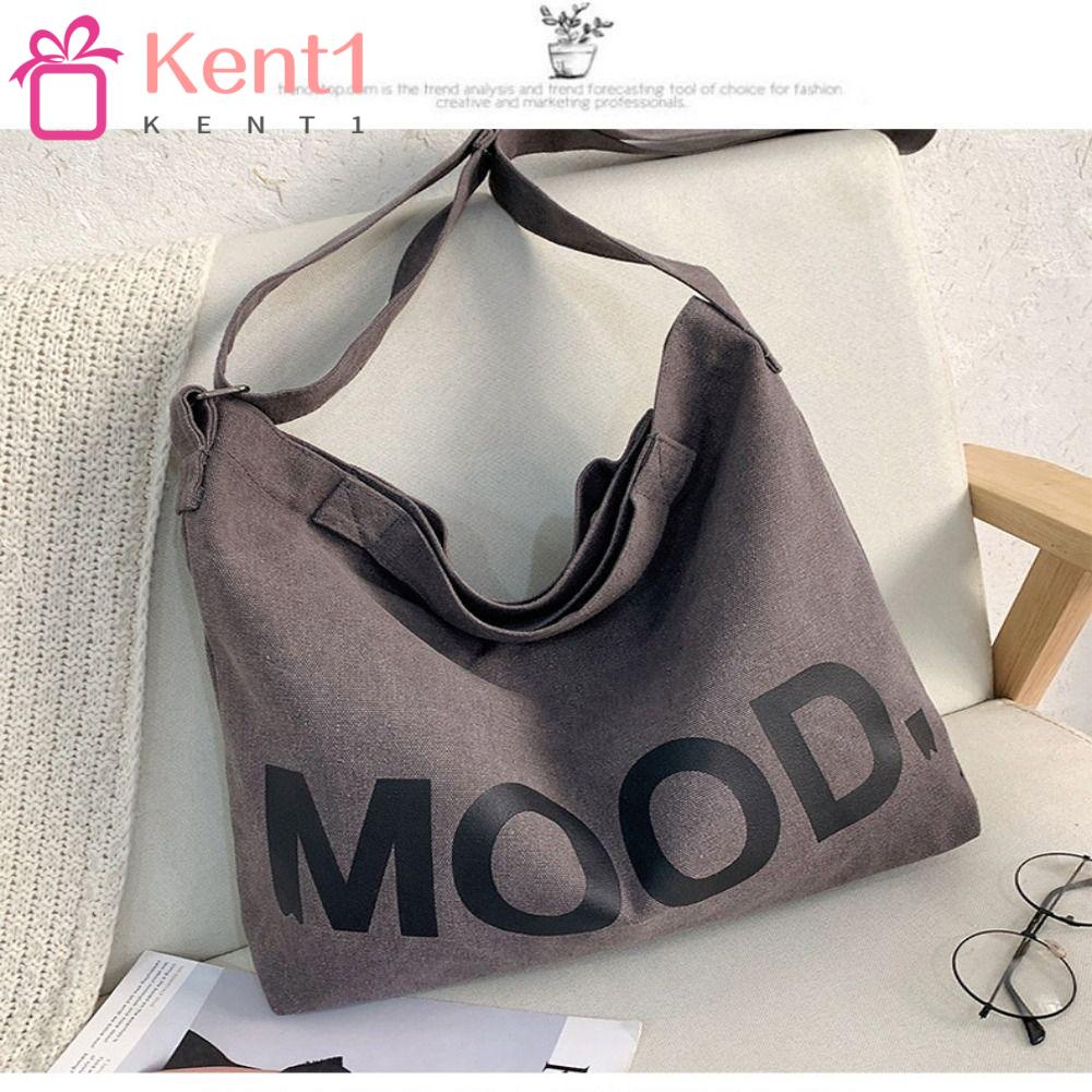 KENT1 Túi Đeo Vai Bằng Vải Canvas Thiết Kế Phong Cách Retro Tiện Dụng