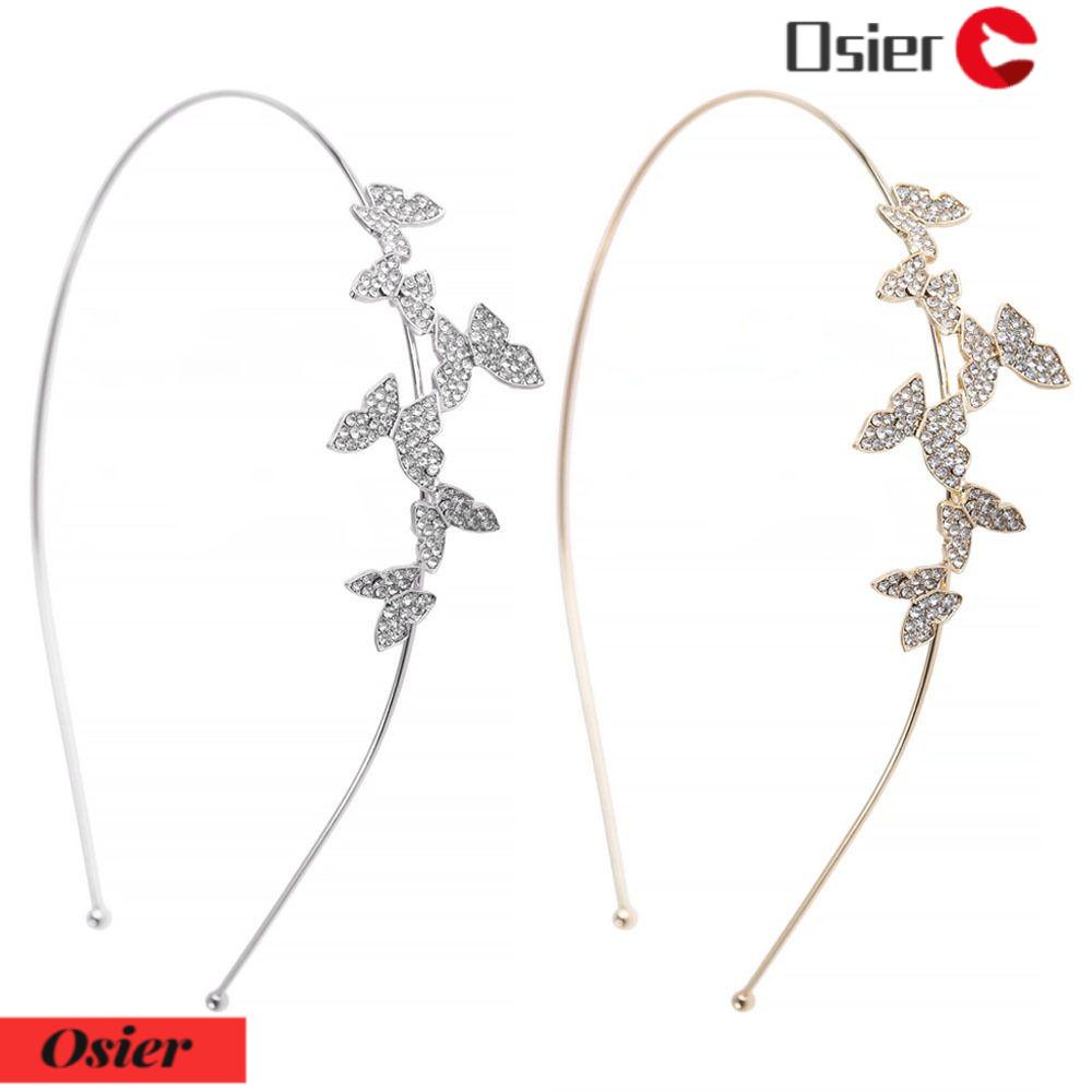 OSIER1 Lược Cài Tóc Hình Hoa Lá Đính Đá Nhân Tạo Thời Trang