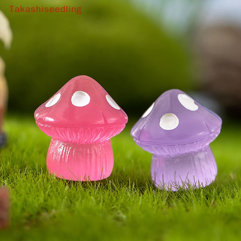 Set 2 / 5 Cây Nấm Mini Màu Sắc Dạ Quang Dùng Để Trang Trí Tiểu Cảnh / Nhà Búp Bê
