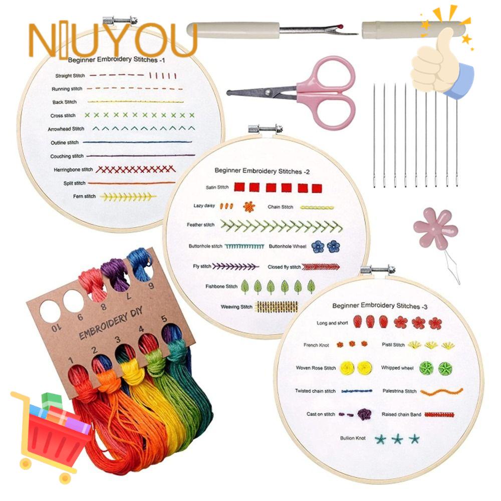 NIUYOU Bộ Dụng Cụ Thêu Thủ Công Tự Làm Cho Bé Gái